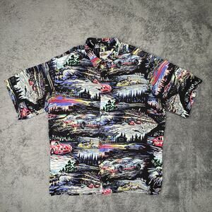 Reyn Spooner Rare James Dean Racing Art of Eddy Hawaiian Button Shirt Mens XXL